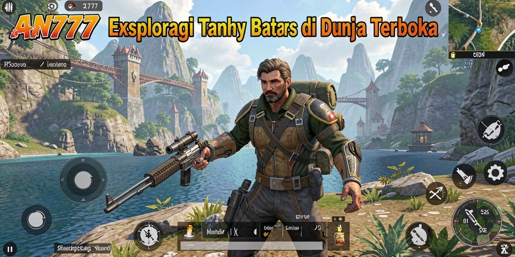 Screenshot utama AN777 menunjukkan aksi seru dalam dunia Open World.