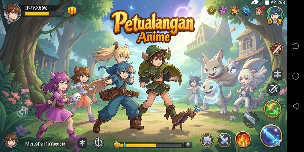 Tampilan gameplay API288 yang menampilkan petualangan seru di dunia Anime.