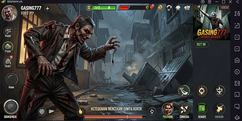 Screenshot menampilkan karakter utama berlari ketakutan di lorong gelap.