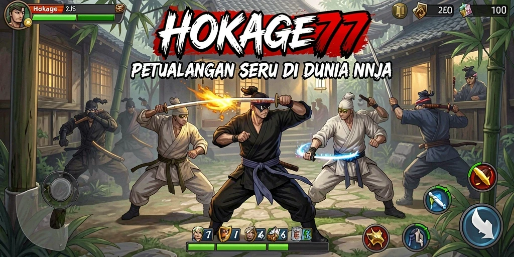 Tangkapan layar yang menunjukkan aksi seru dalam gameplay HOKAGE77.