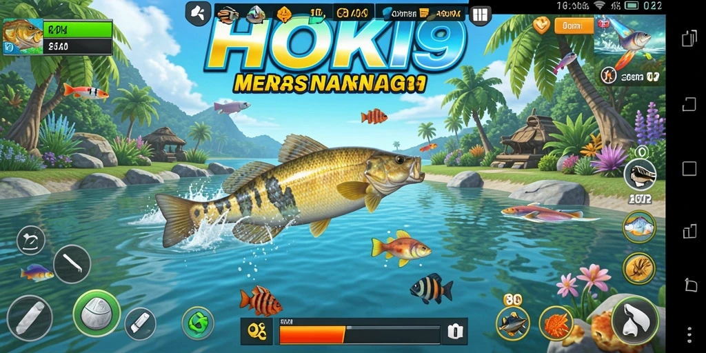 Tampilan gameplay HOKI9 yang menarik saat memancing di berbagai lokasi menakjubkan.