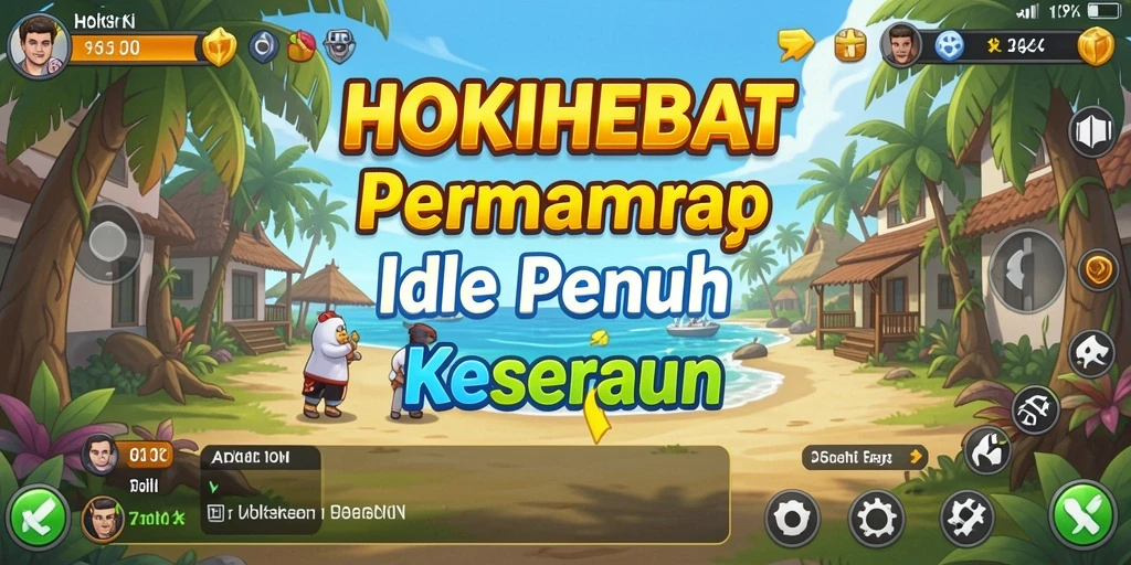 Screenshot HOKIHEBAT menampilkan aktivitas gameplay Idle yang seru.