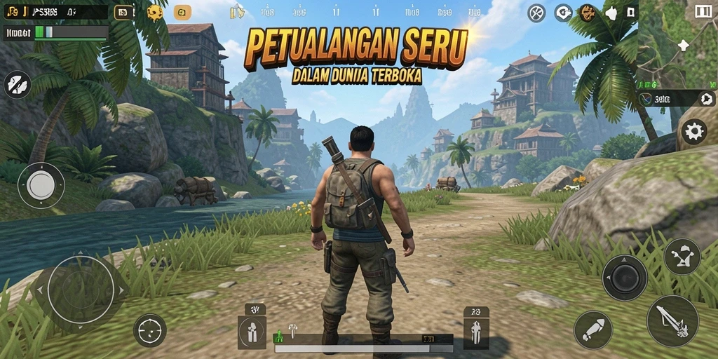 Screenshot gameplay JPS88 menunjukkan petualangan seru di dunia terbuka.