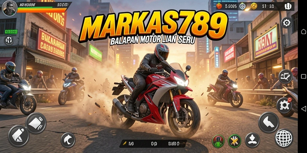 Tampilan mengesankan dari gameplay balapan motor yang seru.