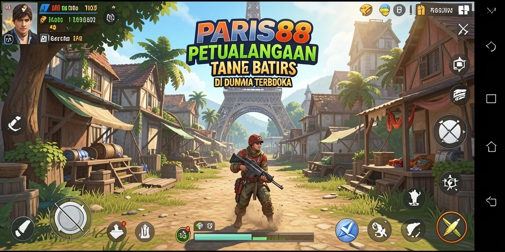 Tangkapan layar gameplay menunjukkan eksplorasi luas dalam PARIS88.