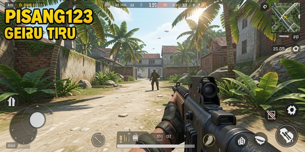 Screenshot gameplay PISANG123 dengan aksi seru di medan perang.