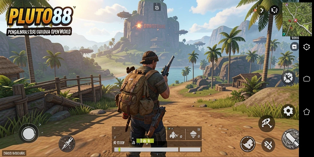 Screenshot gameplay menampilkan petualangan epik di dunia Open World.