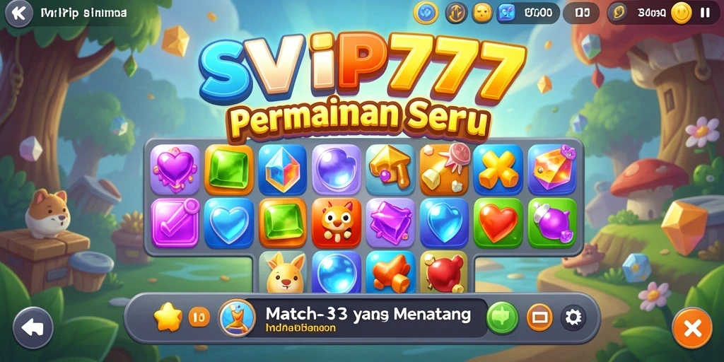 Tampilan gameplay seru dari game Match-3 SVIP777.