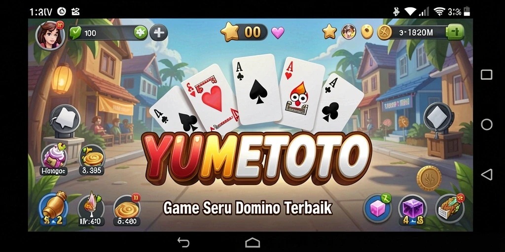 Screenshot gameplay Domino di YUMETOTO yang menampilkan suasana seru.