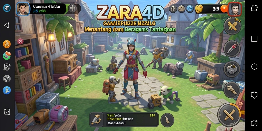 Screenshot utama ZARA4D menampilkan gameplay puzzle yang menarik.